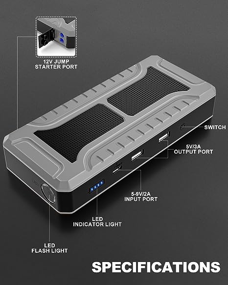 A13 Jump Starter Portable Battery Booster Pack ក