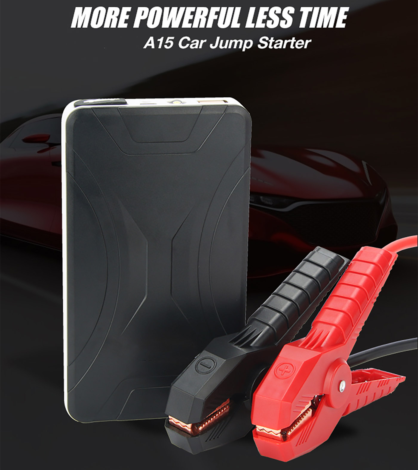 A15 Portable 12V Car Jump Starter Emergency Battery Booster Pack