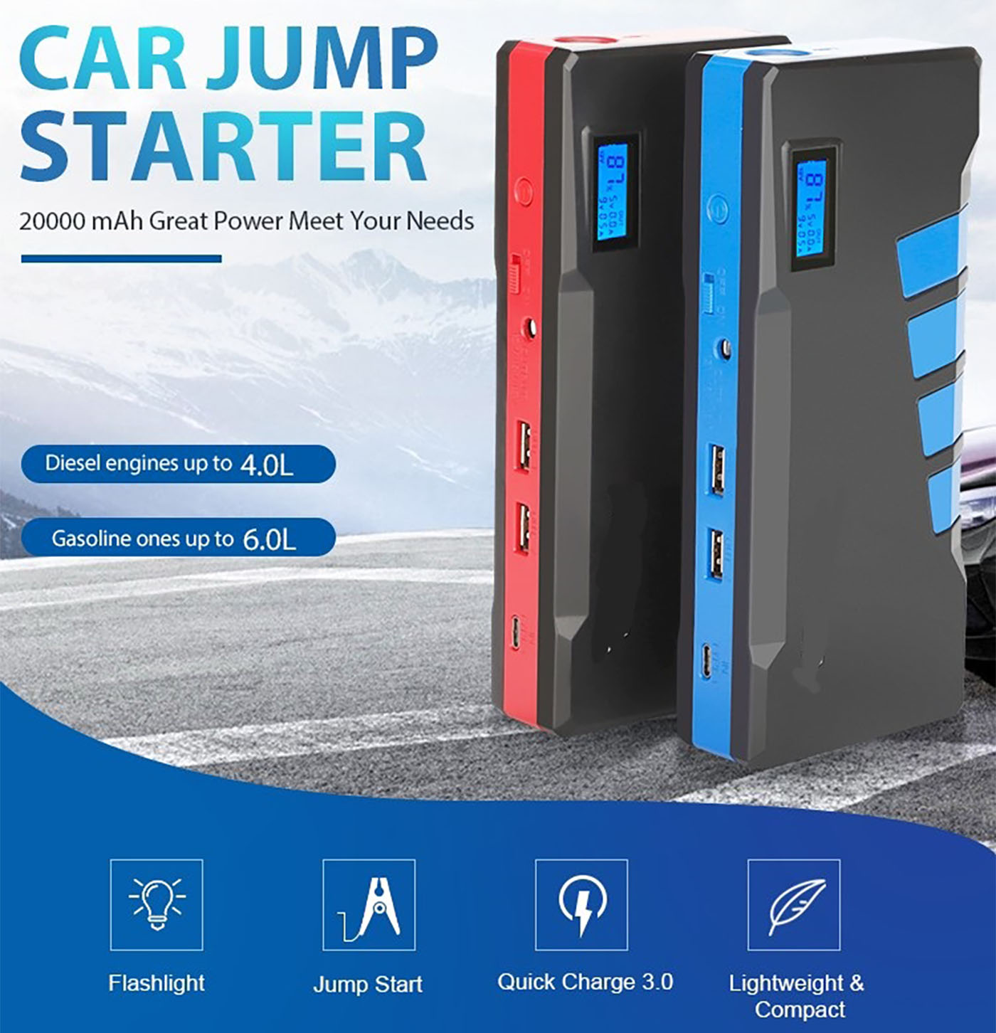 A26 Portable Car Jump Starter ຂໍ້ມູນ