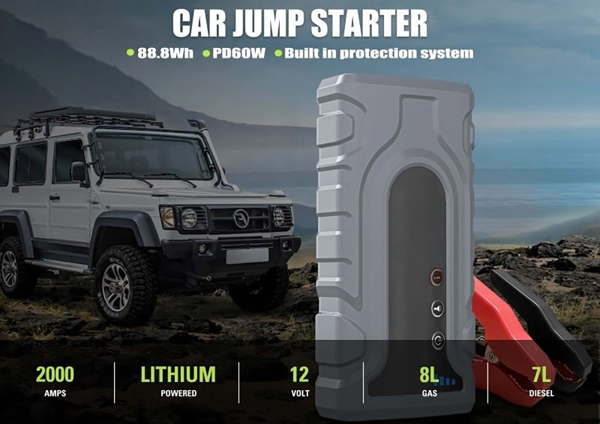 AJ01B Car Jump Starter Booster Multi Function ກັບ PD60W