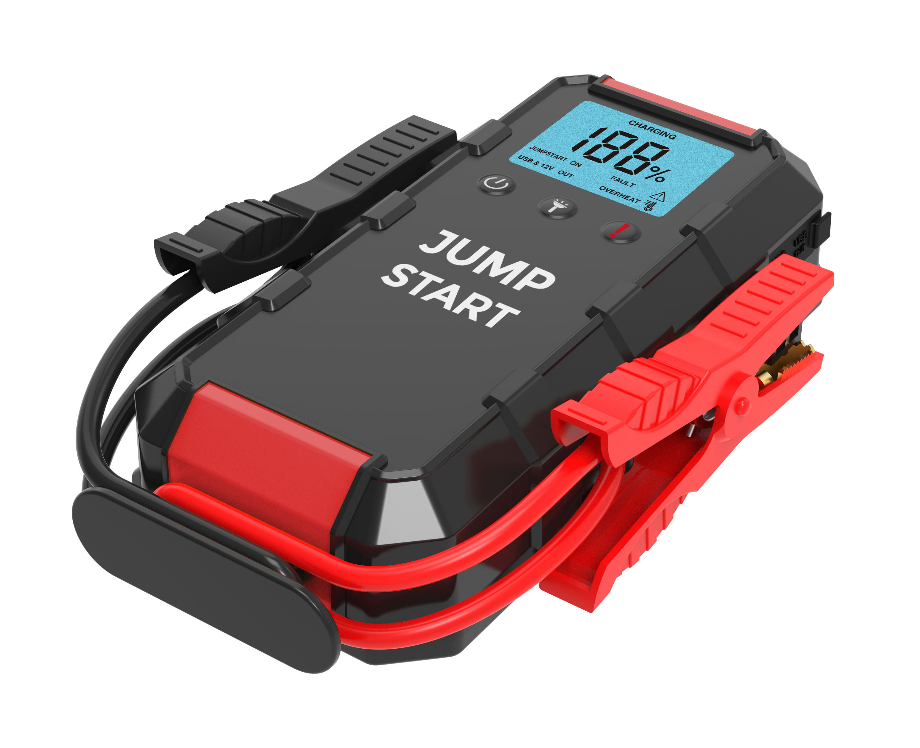 AJ08B Portable Car Jump Starter Power Bank with LED Display